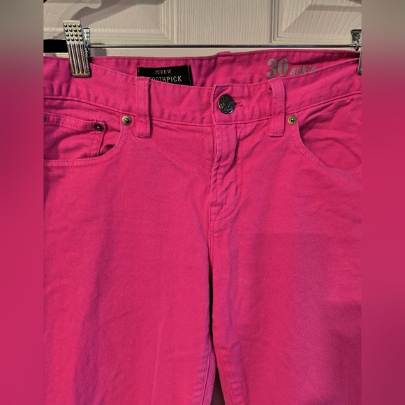 J Crew Toothpick Sz 30 Women's Pink Ankle Jeans - Picture 4 of 10